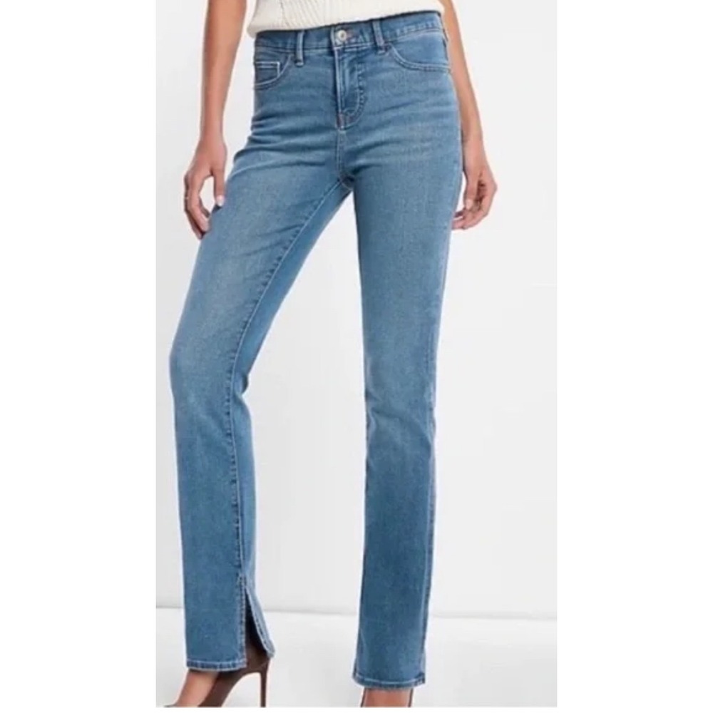 House of Harlow 1960 Super High Rise Straight Split Hem Button Fly Jeans 26 EUC